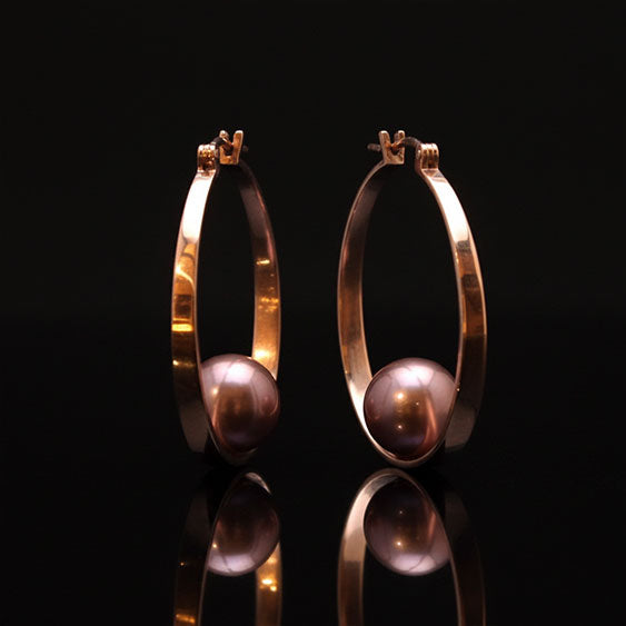 Freshwater Pearl Rose Gold Earrings