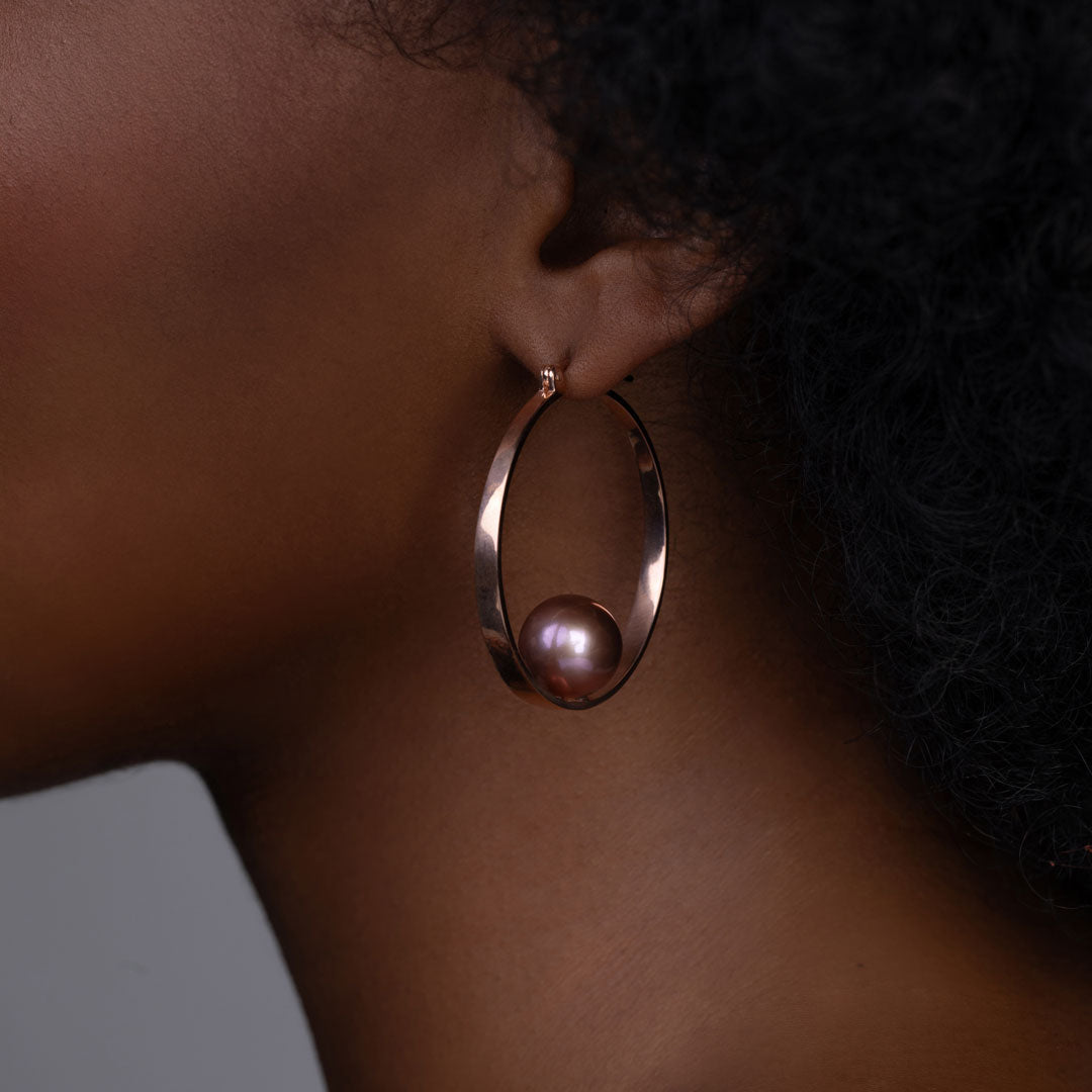 Freshwater Pearl Rose Gold Earrings