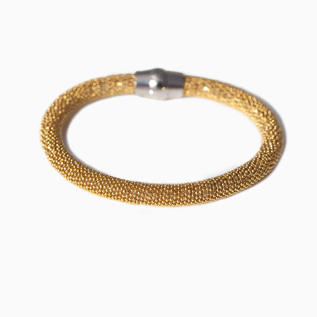 Yellow Gold Plated Large Mesh Bracelet
