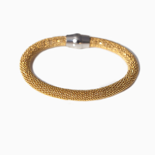 Yellow Gold Plated Large Mesh Bracelet