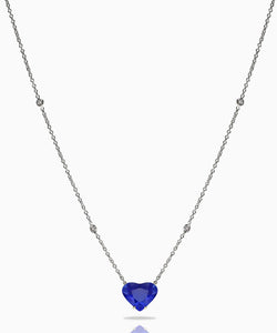 Heart Shape Large Sapphire Necklace