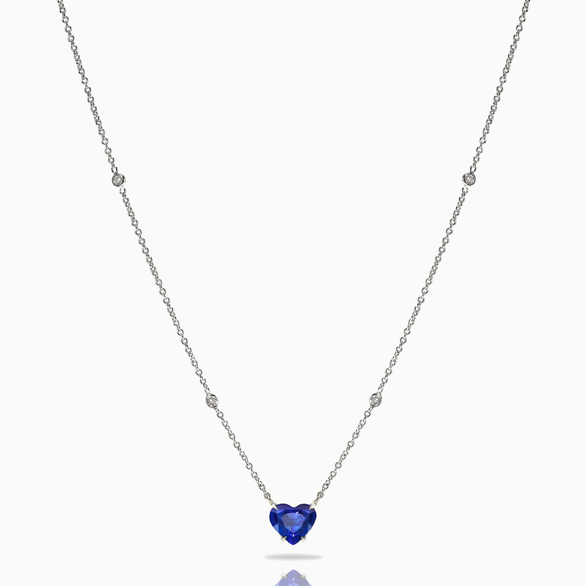 Heart Shape Sapphire Necklace