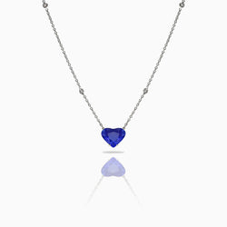Heart Shape Large Sapphire Necklace
