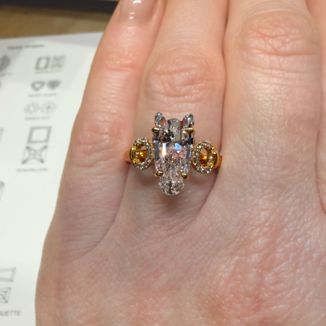 Equestrian Horse Lab Grown Diamond Yellow Gold Ring