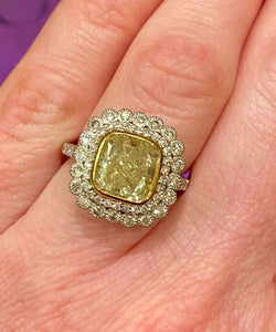 Fancy Yellow Diamond Platinum Ring