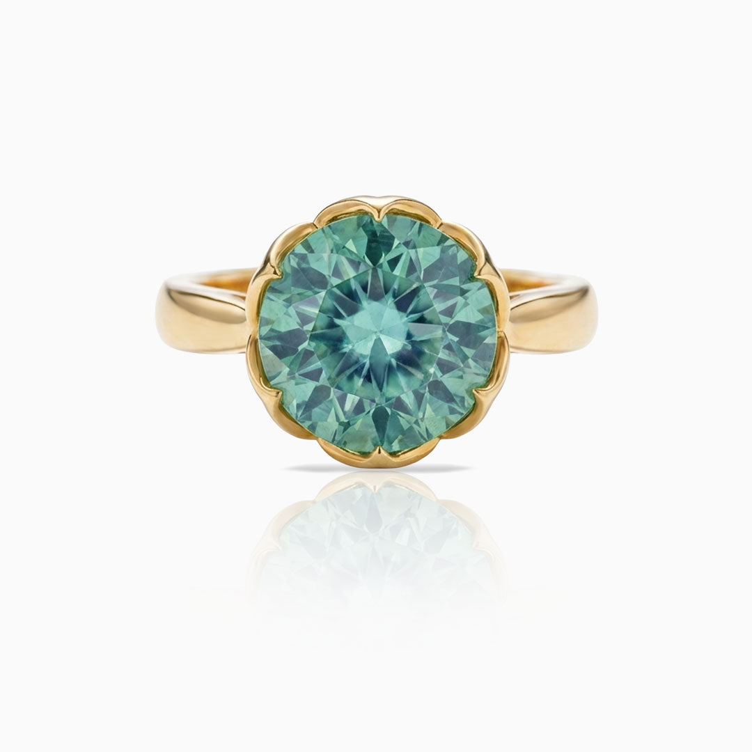 Mint Tourmaline Yellow Gold Ring