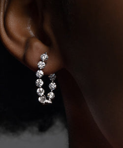 Diamond White Gold Large Hoop Earrings