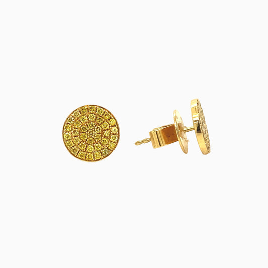 Pair of Pavé Canary Diamonds Ear Studs