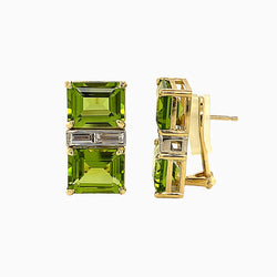 Peridot & Diamond Gold Earrings