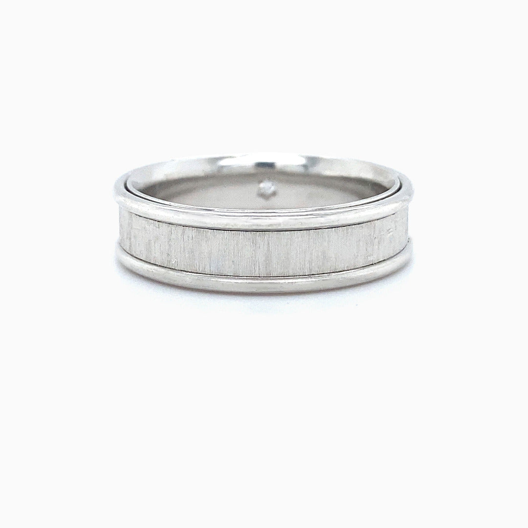 Platinum Men's Wedding Band on a white background