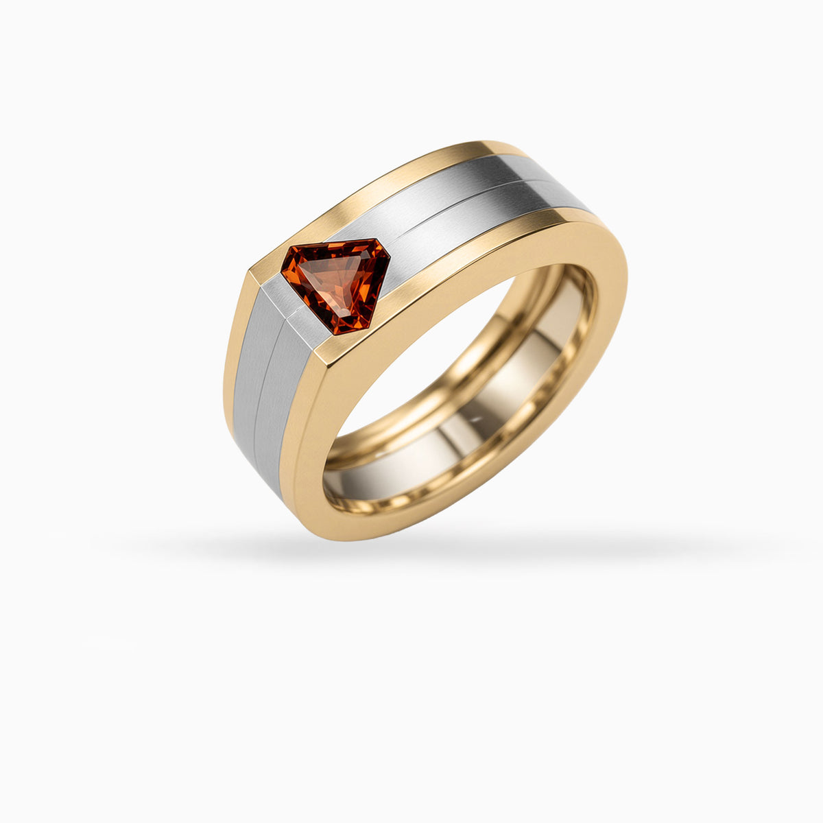 Platinum & Yellow Gold Mens Wedding  Band