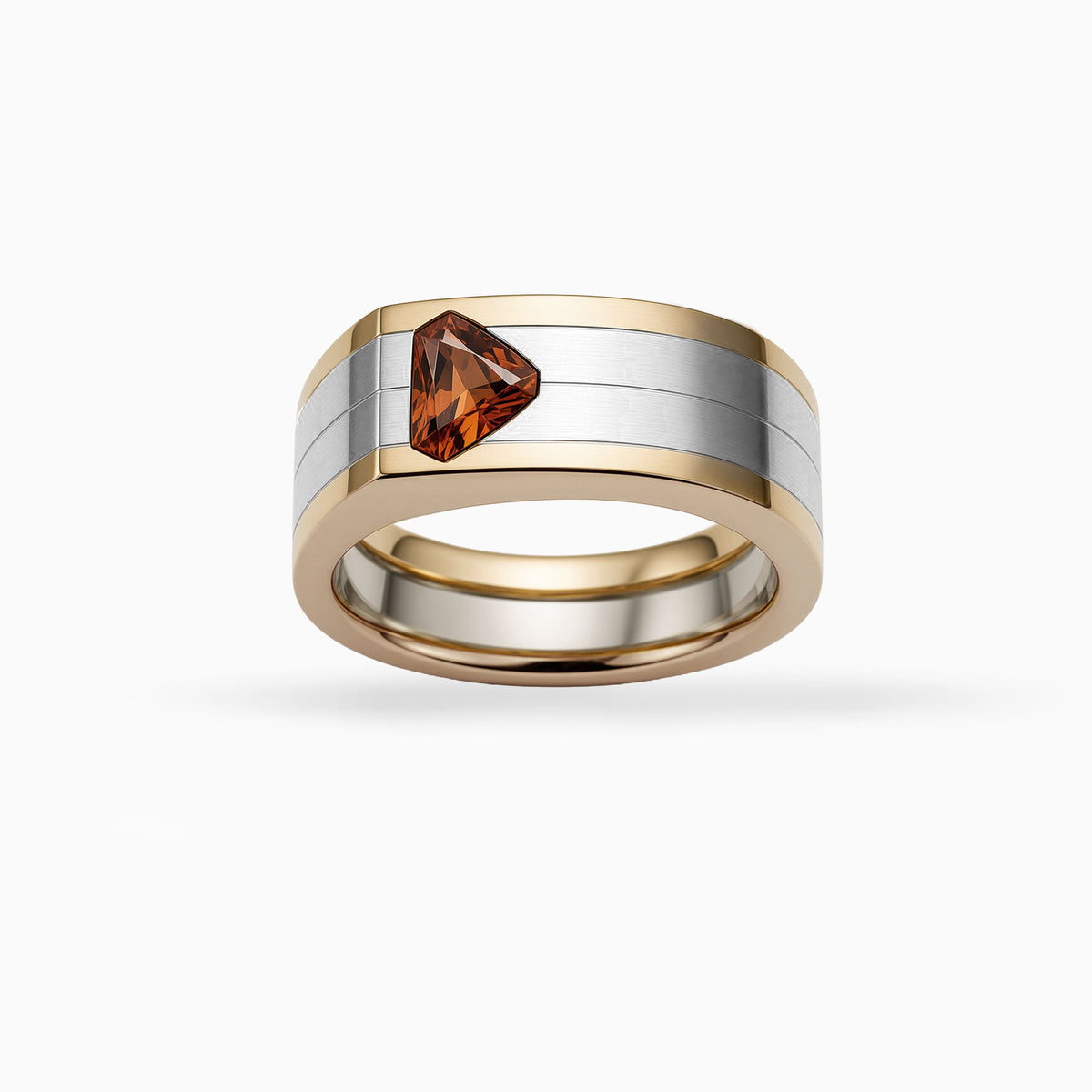 Platinum & Yellow Gold Mens Wedding  Band
