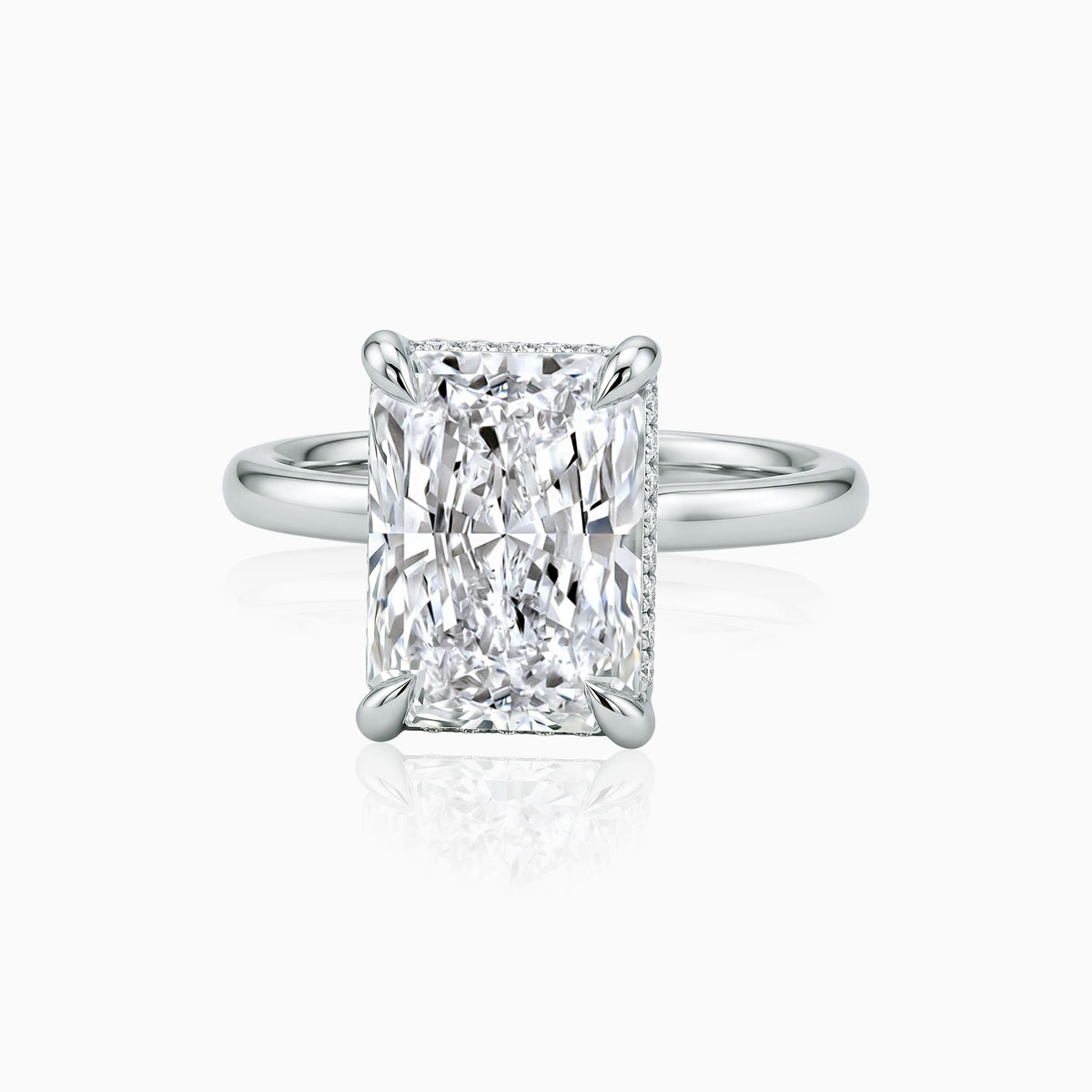 Radiant Cut Diamond Platinum Engagement Ring  | Robin Woolard