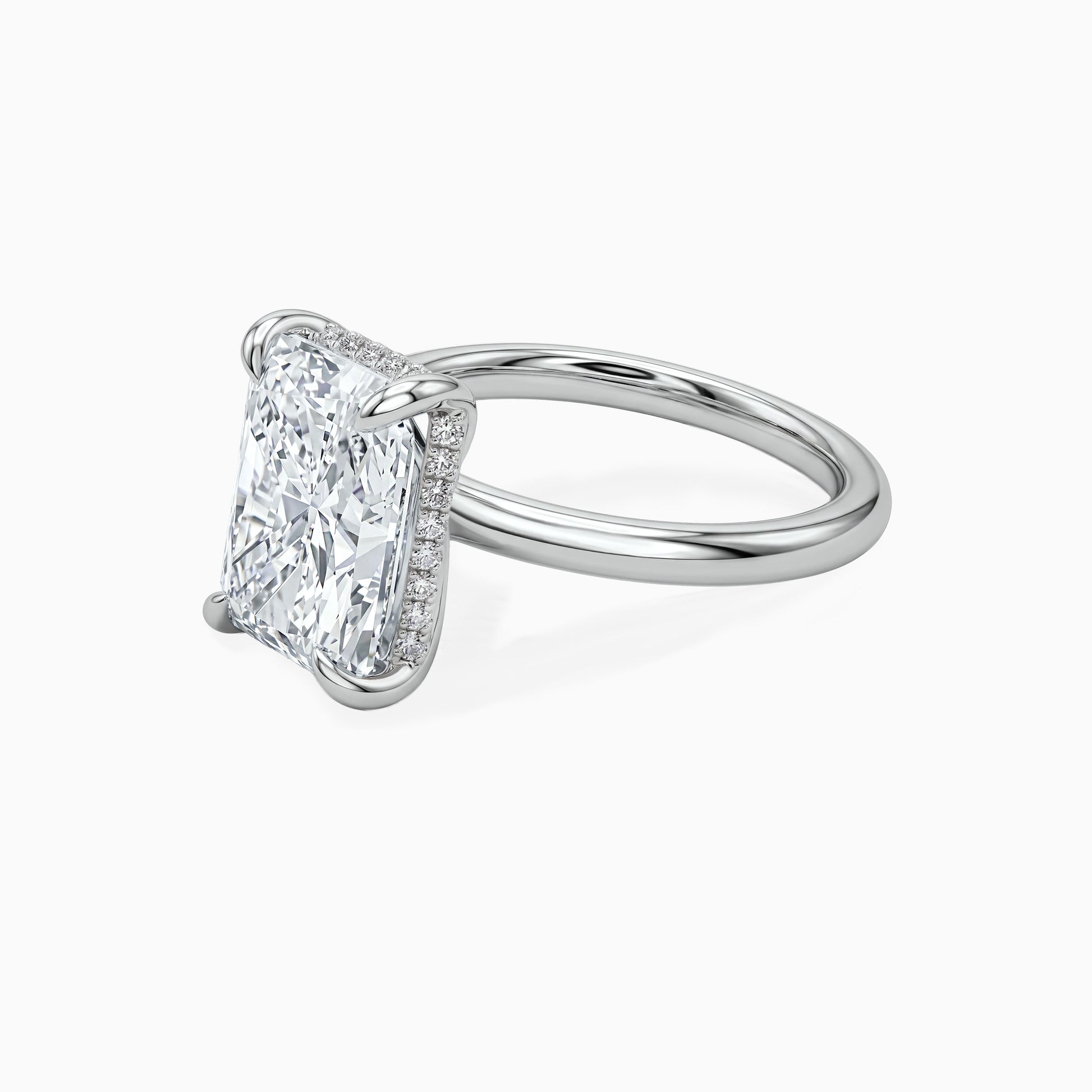 Radiant Cut Diamond Platinum Engagement Ring
