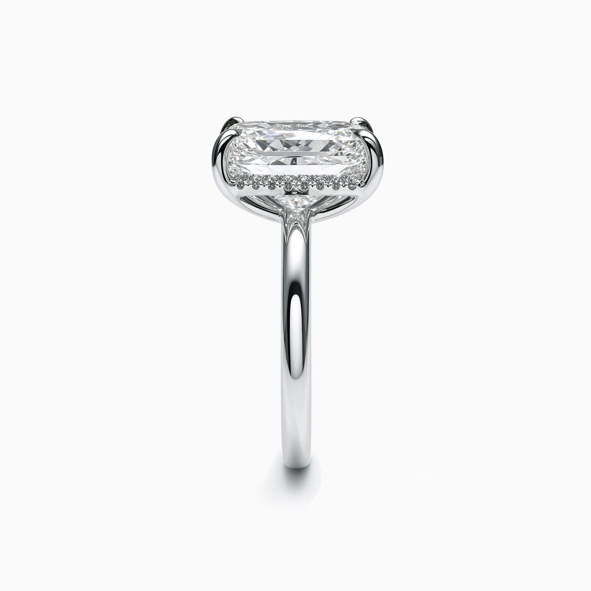 Radiant Cut Diamond Platinum Engagement Ring