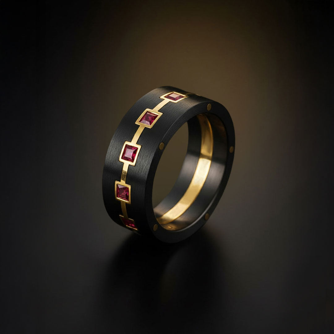 Titanium &  Ruby Band