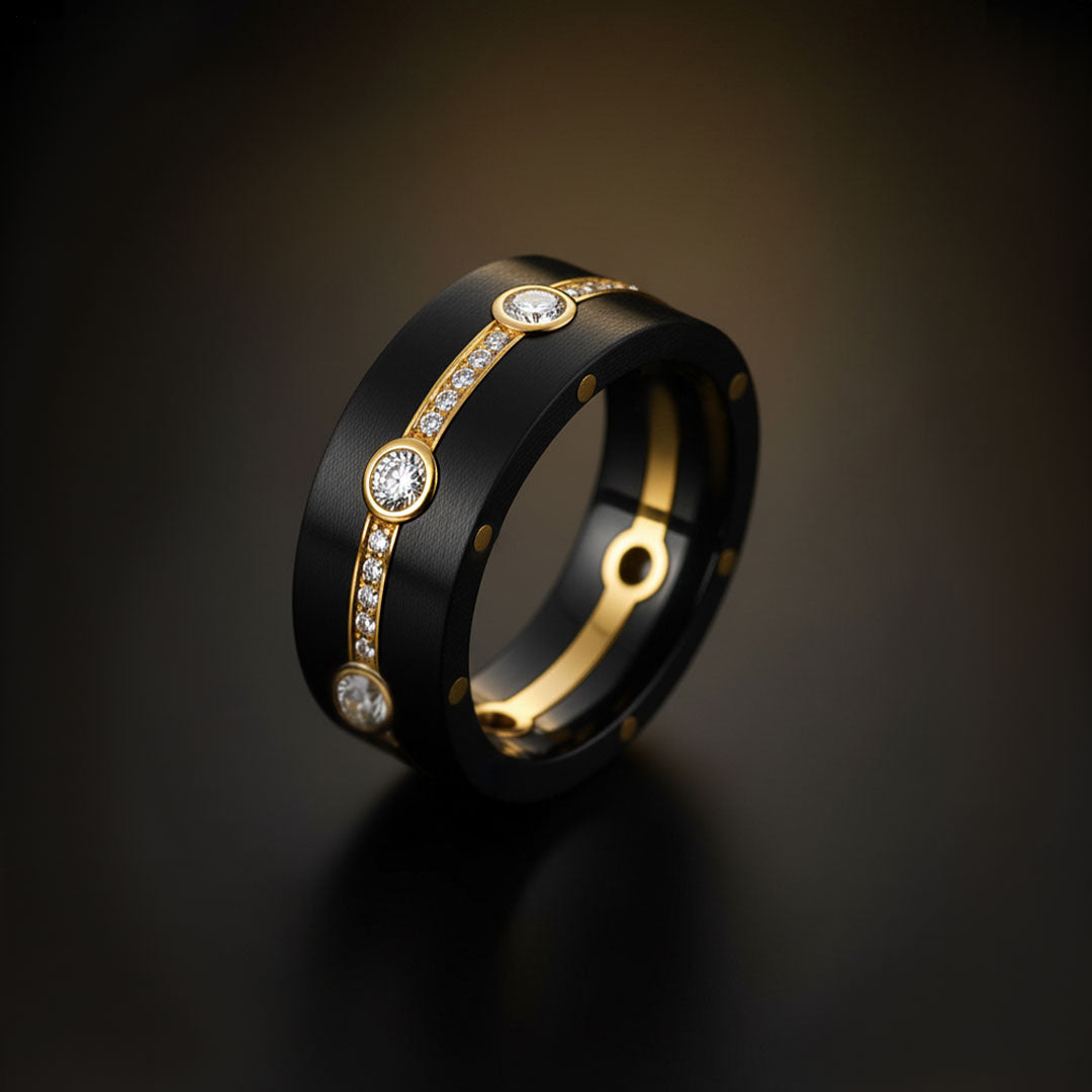 Titanium & Gold Diamond Band