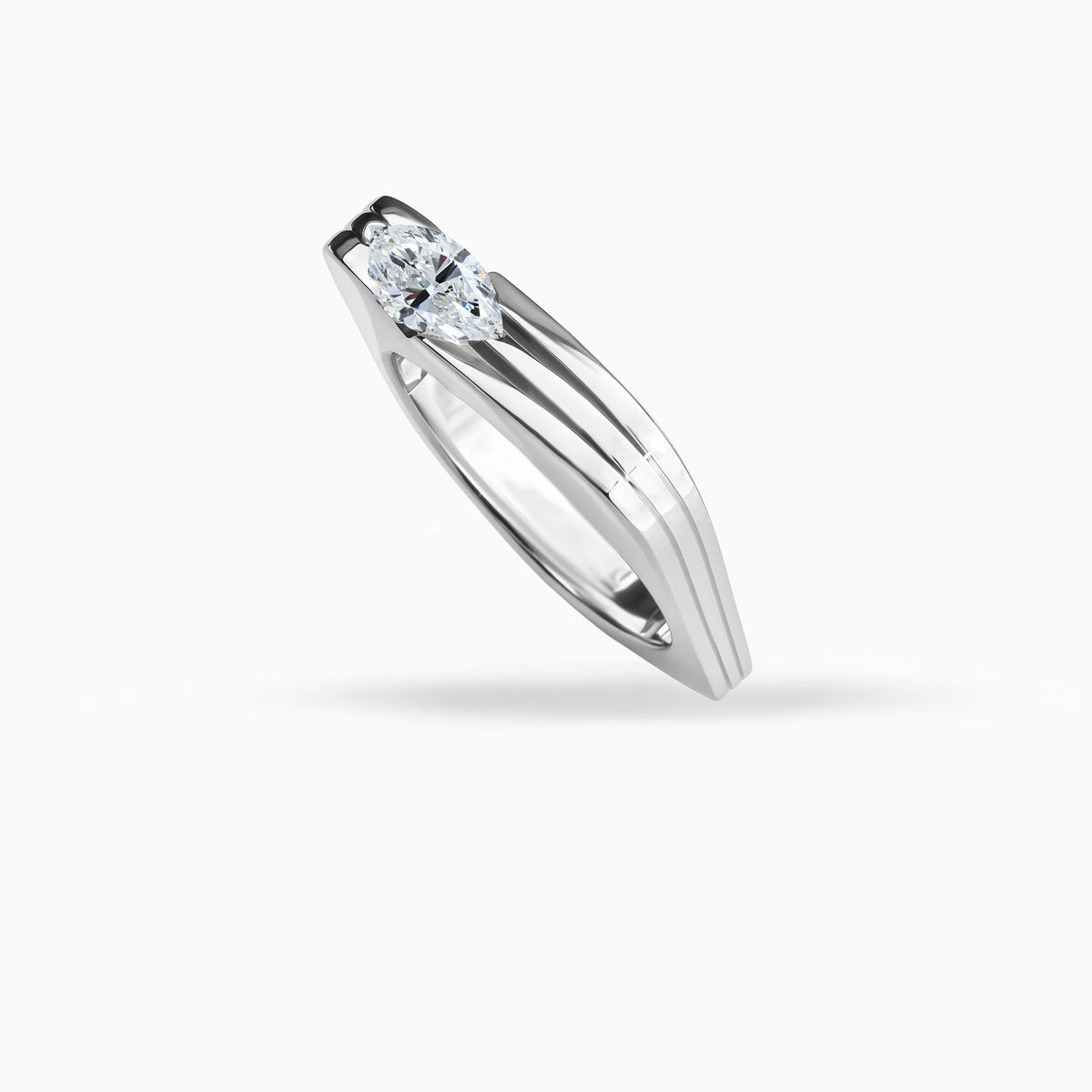 Diamond Platinum Mens Wedding Band