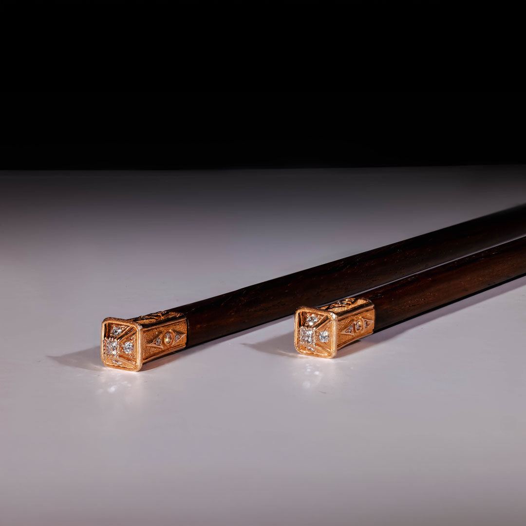 Brazilian Rosewood & Rose Gold Chopstick Set