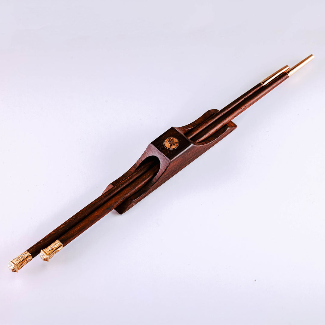 Brazilian Rosewood & Rose Gold Chopstick Set