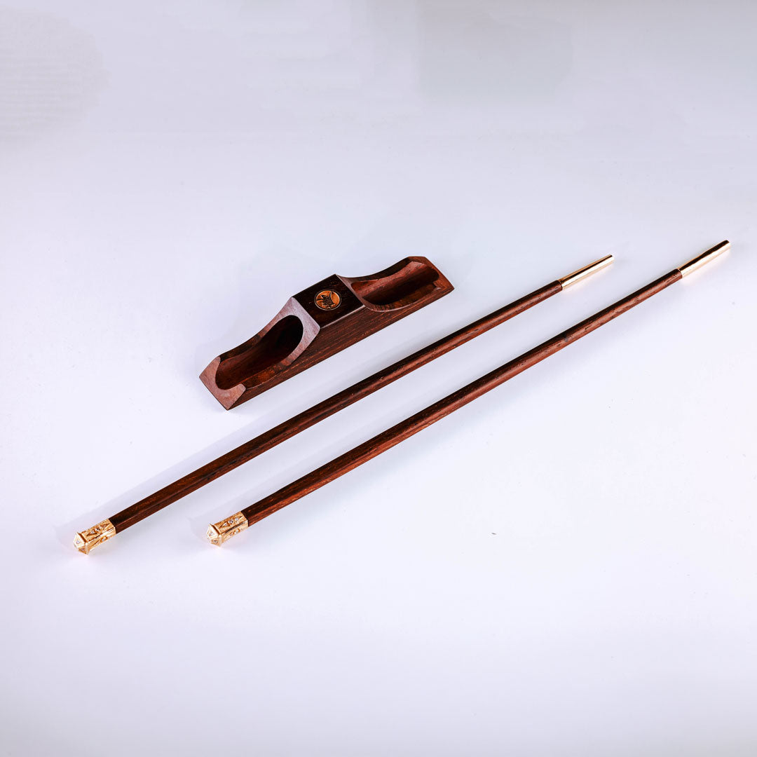 Brazilian Rosewood & Rose Gold Chopstick Set
