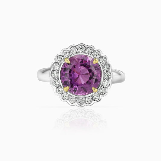 Round Pink Sapphire Ring