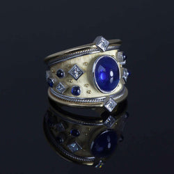 Royal Blue Sapphire Platinum Ring