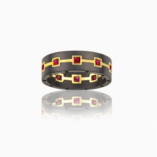Titanium &  Ruby Band