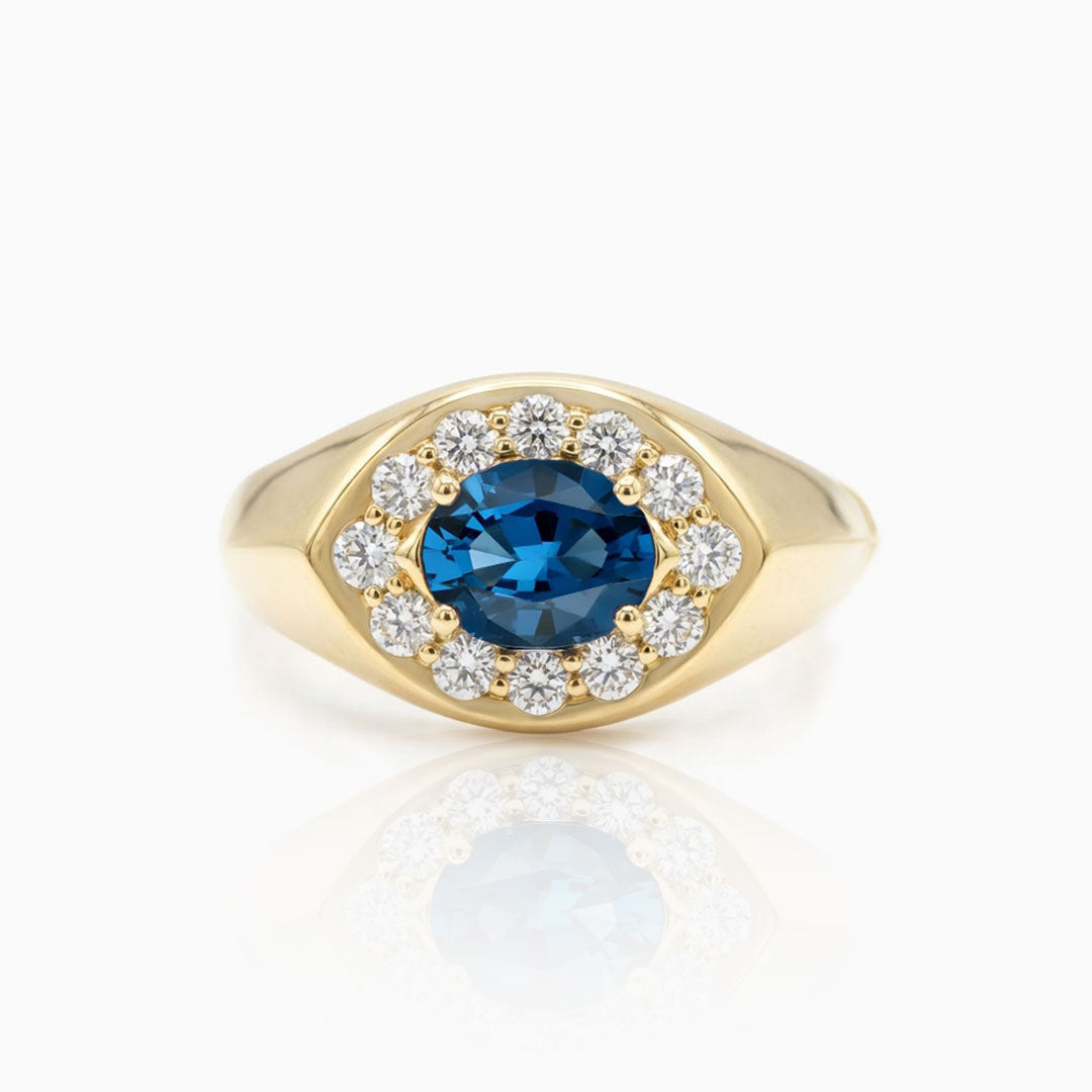 Sapphire & Diamonds Evil Eye Gold Ring
