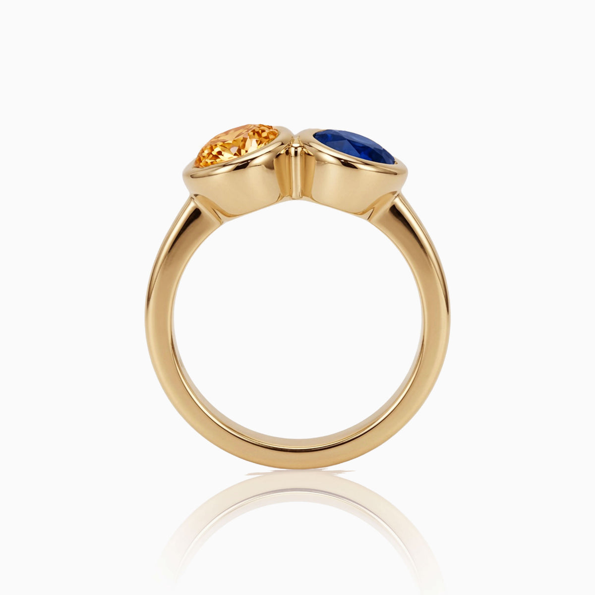 Toi et Moi Diamond & Sapphire Yellow Gold Ring