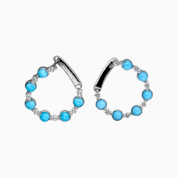Sleeping Beauty Turquoise & Diamond Earrings