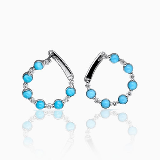 Sleeping Beauty Turquoise & Diamond Earrings
