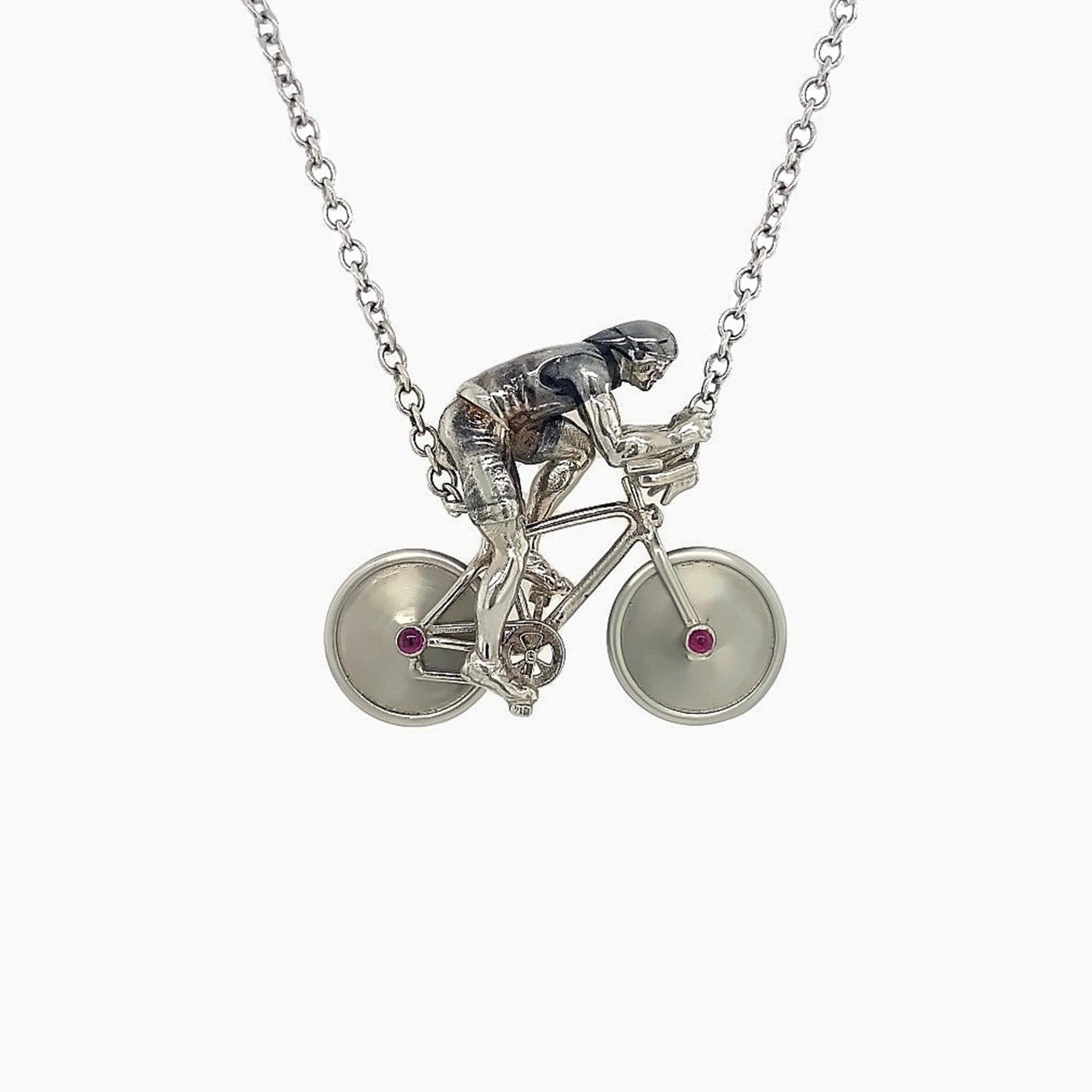 The Cyclist Gold Necklace on a white background