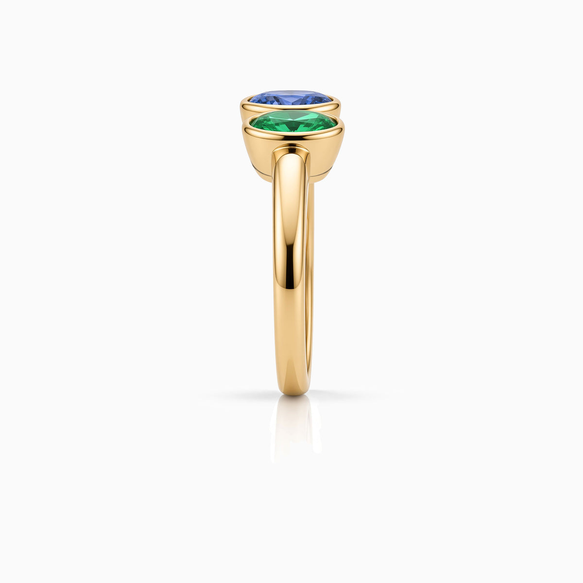 Toi et Moi Emerald & Sapphire Yellow Gold Ring (Copy)
