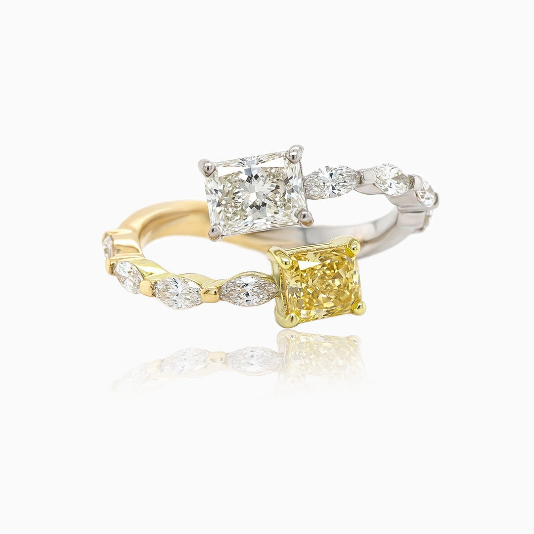 Toi et Moi Yellow Diamond Ring