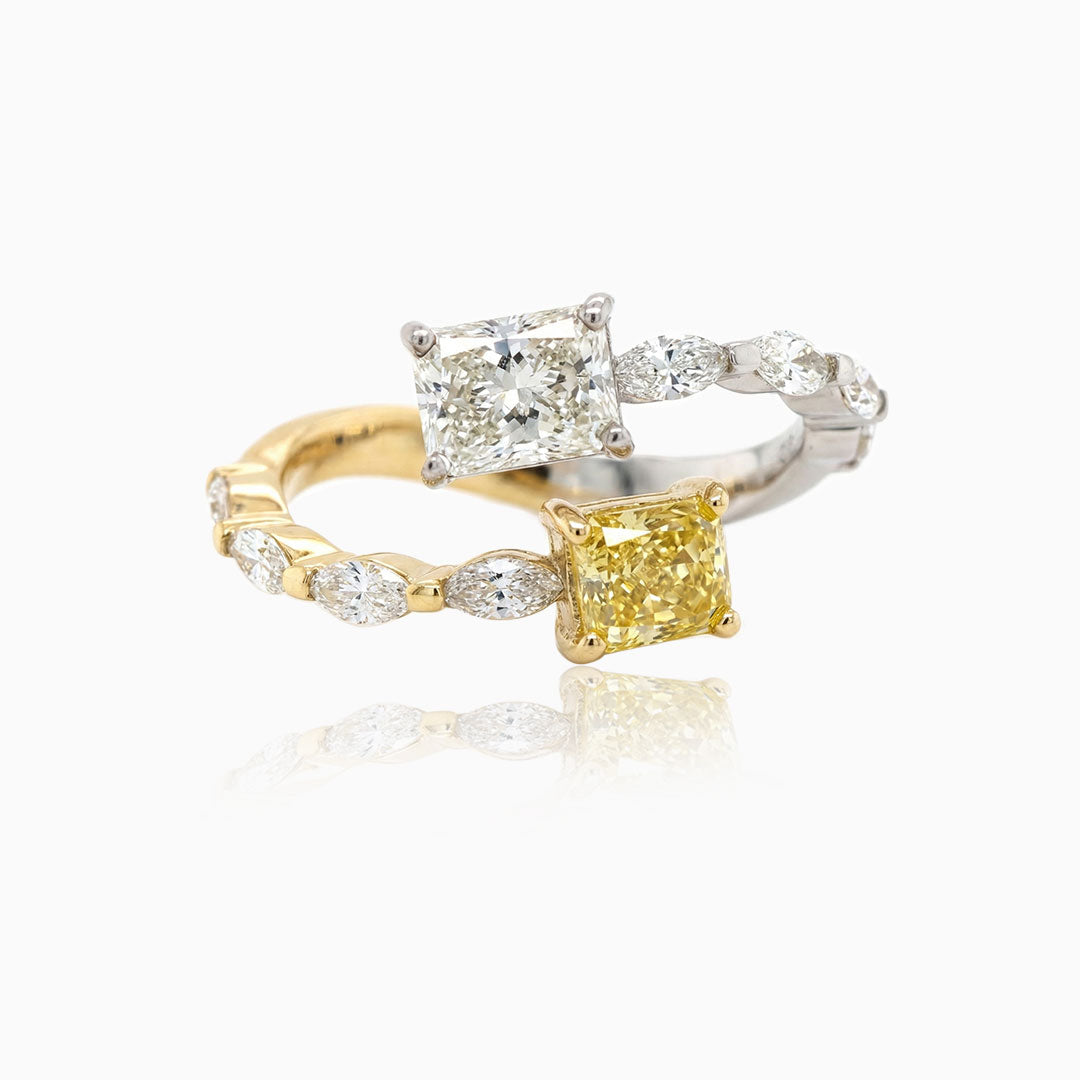 Toi et Moi Yellow Diamond Ring