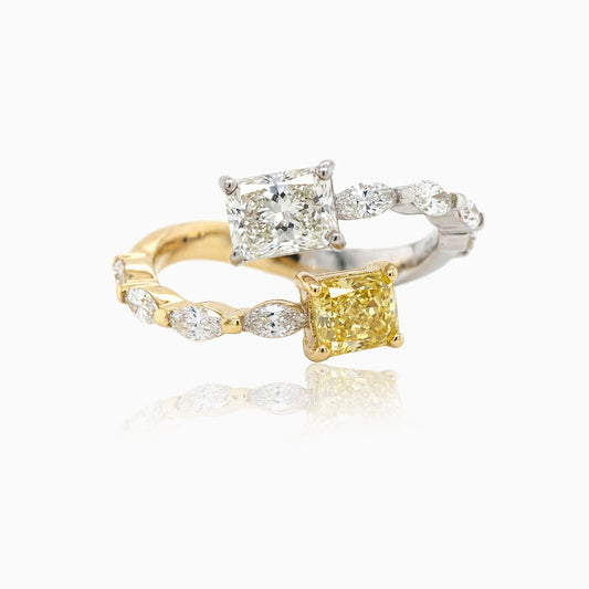 Toi et Moi Yellow Diamond Ring