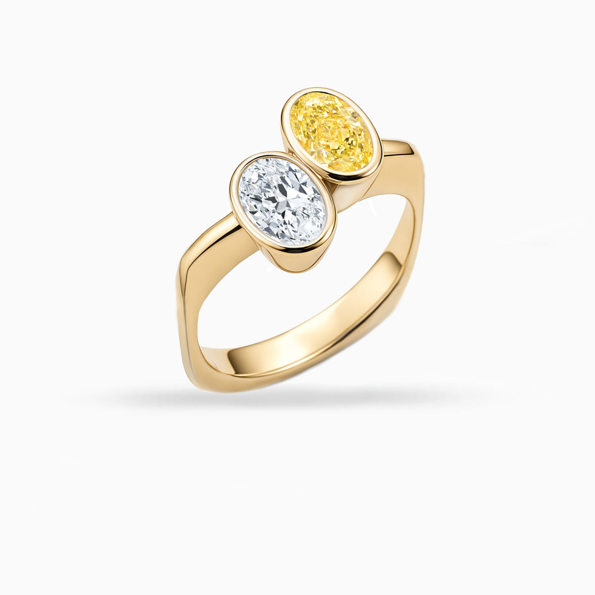 Toi et Moi Diamond & Sapphire Yellow Gold Ring  (Copy) (Copy)