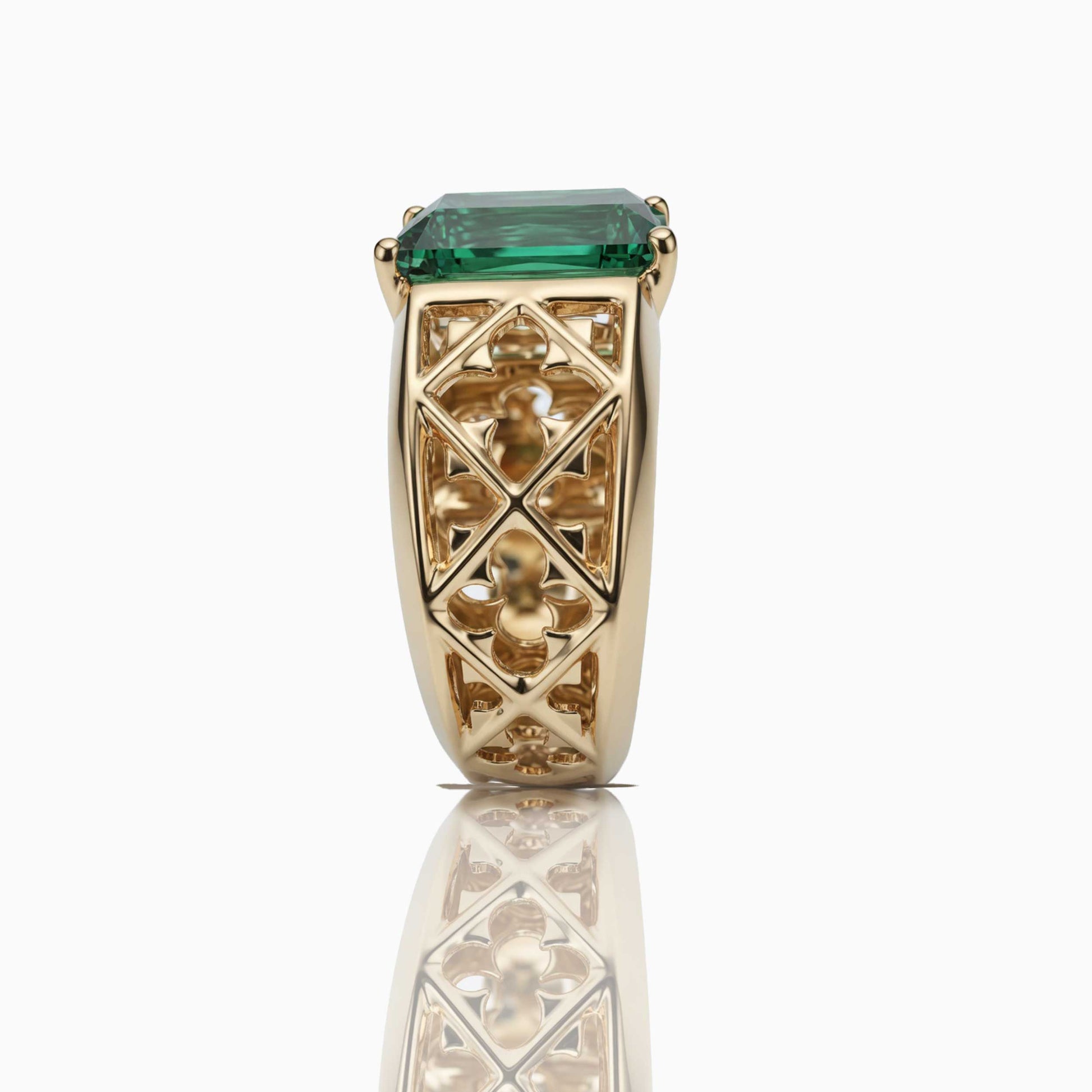 Green Tourmaline Yellow Gold Ring