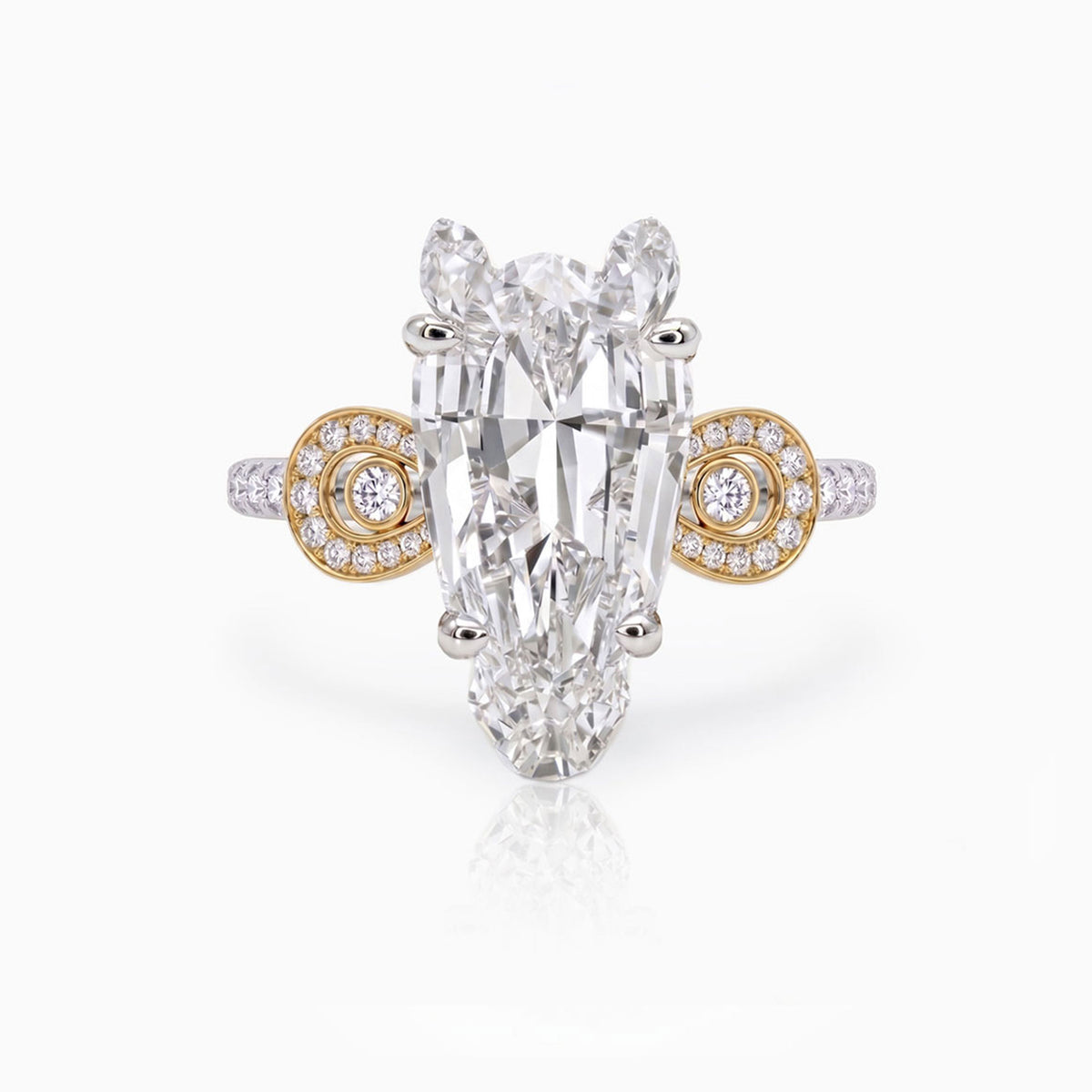 5 carat Equestrian Horseshoe Diamond Yellow Gold Ring  | Robin Woolard