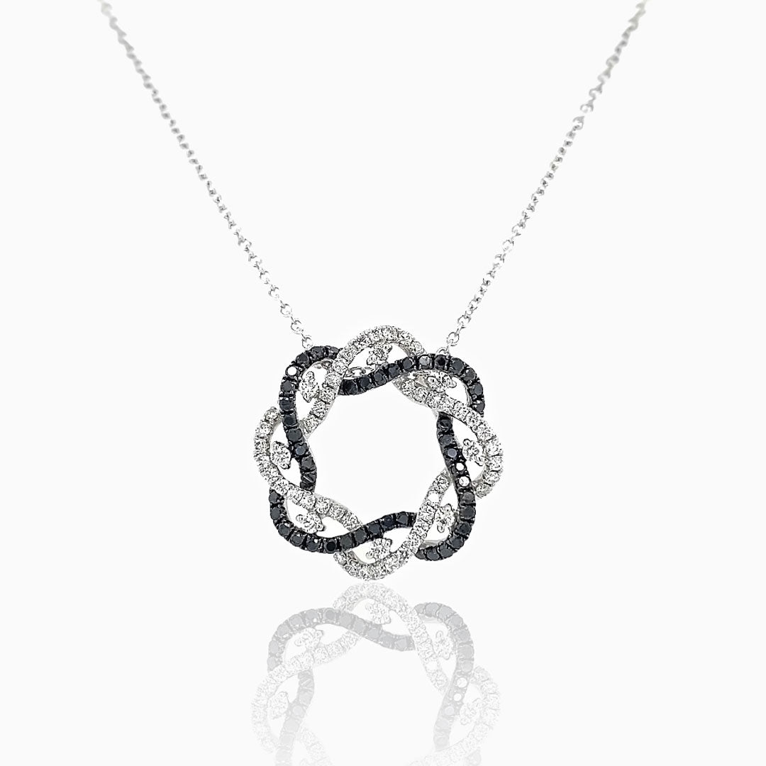 White & Black Diamonds White Gold Pendant