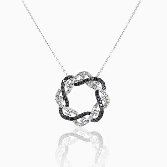 White & Black Diamonds White Gold Pendant