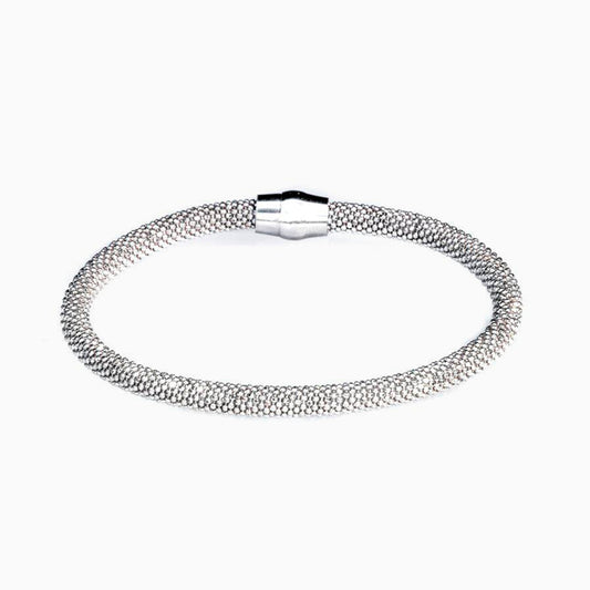 White Gold Plated Mesh Small Bracelet