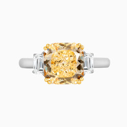Yellow Diamond Platinum Engagement Ring