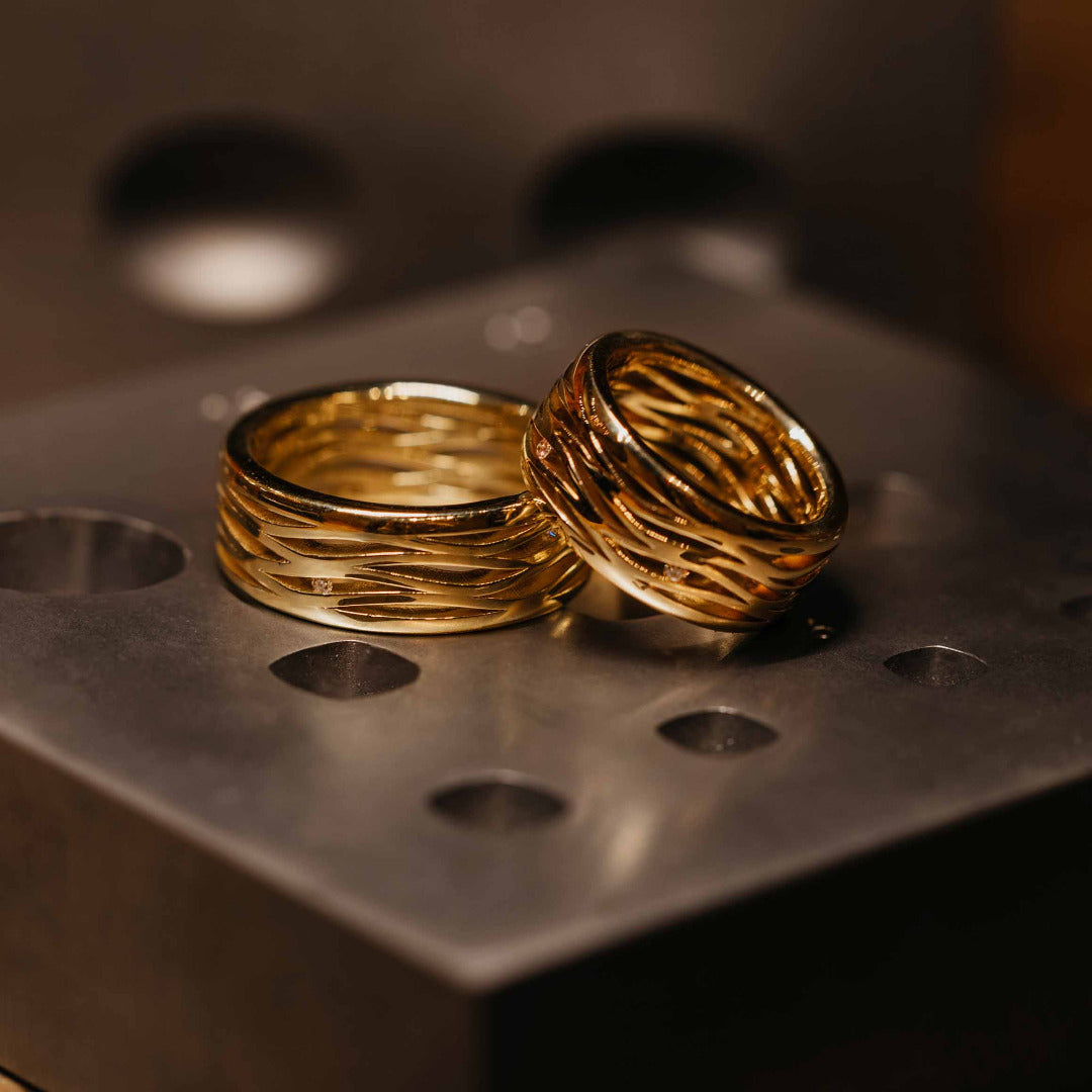 Yellow Gold and Diamonds Wedding Bands