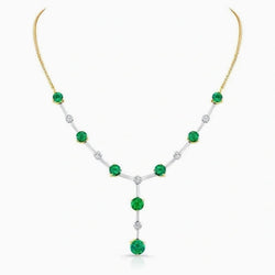Zambian Emerald & Diamond Platinum Necklace