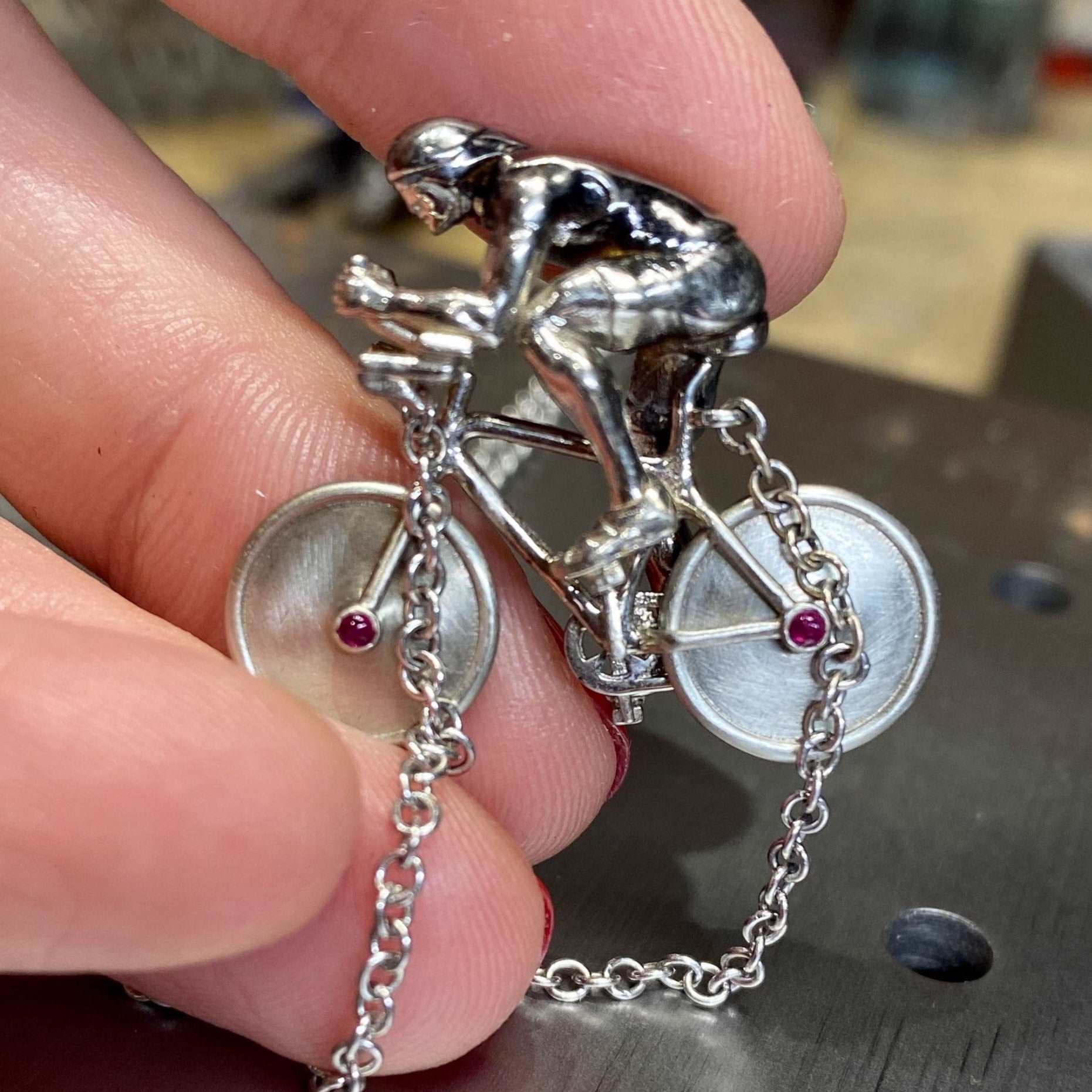 Backside of The Cyclist Gold Necklace