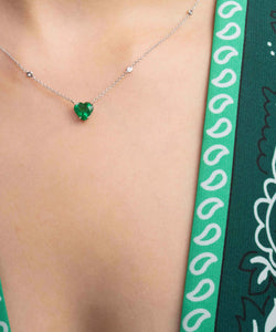 Emerald Heart Shape Gold Necklace