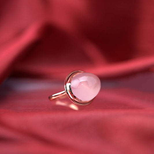 Pink Quartz Rose Gold Ring