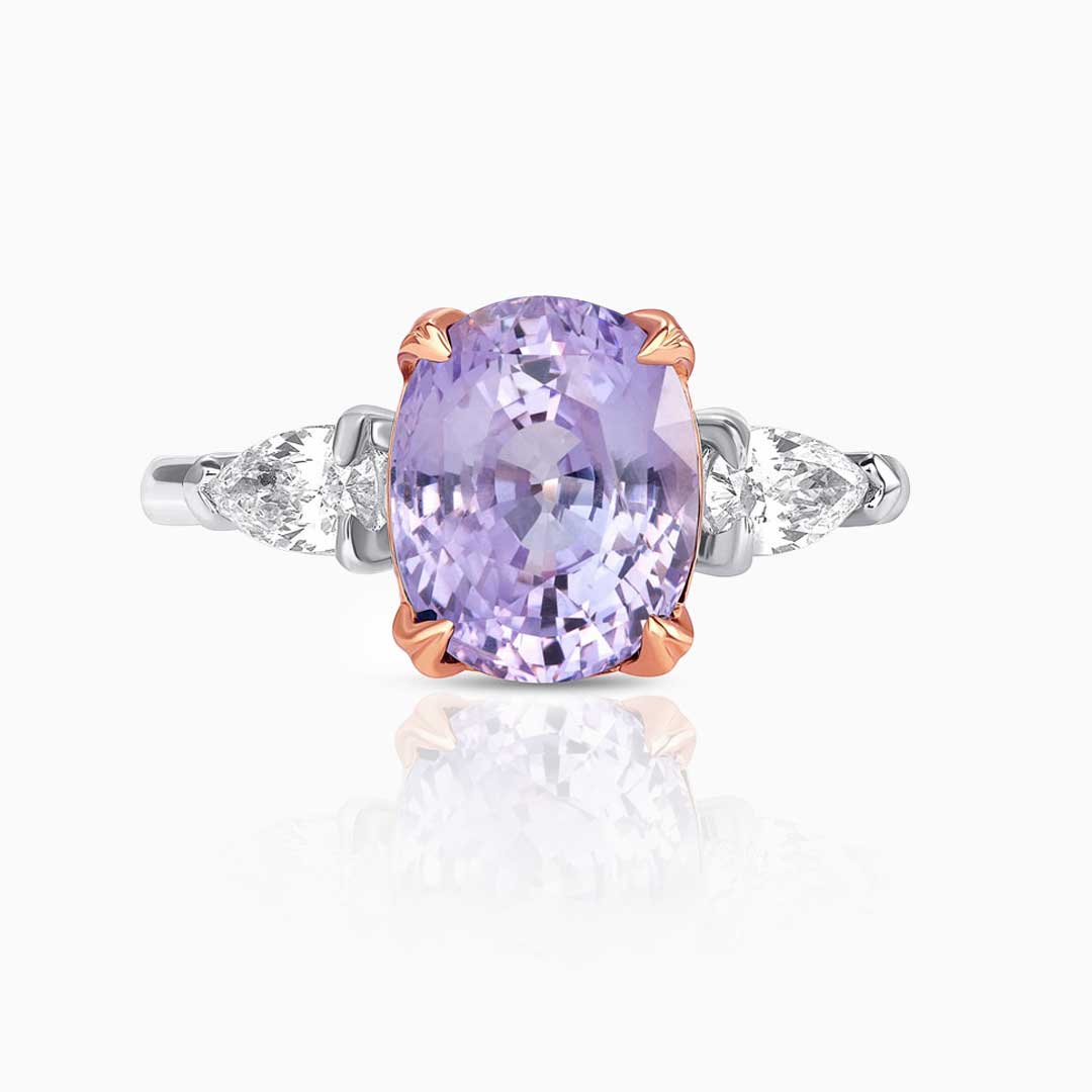 Lilac Sapphire Diamond Engagement Ring